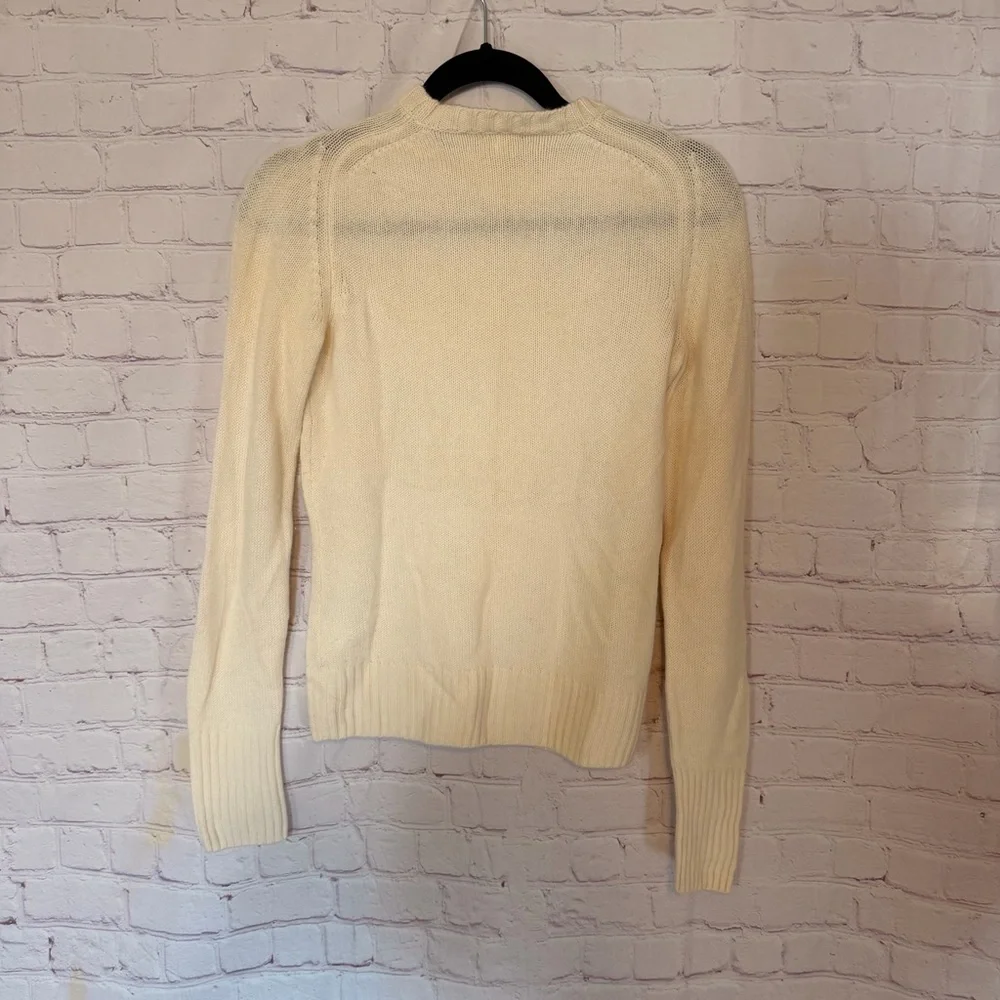 J. Crew Women's Ivory Crew Neck Sweater 100% cashmere